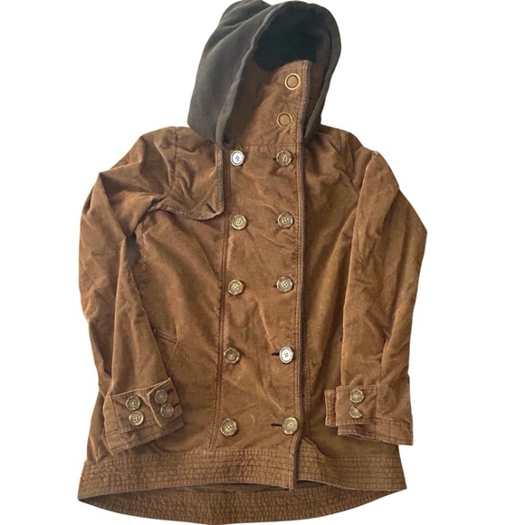 BKE Brown Corduroy Double Breast Insulated Grunge  Jacket Coat S Bella Swan Vamp - Picture 1 of 16